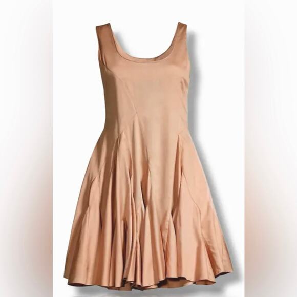 Rebecca Taylor Women's Pink Godet Sleeveless A-Line 100% Cotton Dress Size 10 - Picture 6 of 12